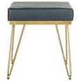 thumbnail image 2 of SAFAVIEH Jenine Faux Ostrich Square Bench, Navy/Gold, 2 of 5