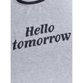 thumbnail image 5 of Men Slogan Graphic Contrast Sleeve Tee & Pants PJ Set, 5 of 5
