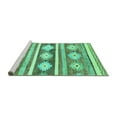 thumbnail image 2 of Ahgly Company Machine Washable Indoor Rectangle Abstract Turquoise Blue Modern Area Rugs, 2' x 5', 2 of 4