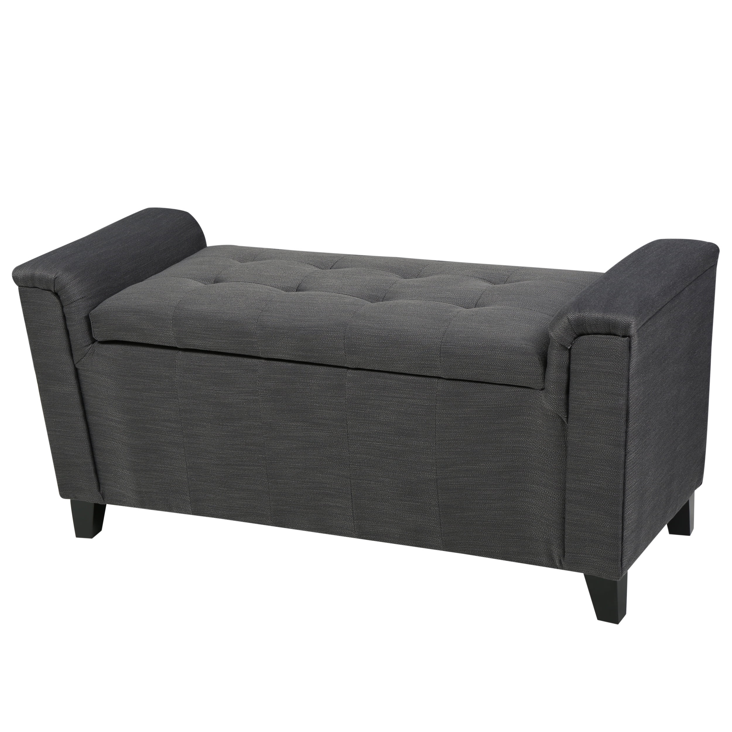 Noble House Aiden Armed Grey Fabric Storage Bench Images Noble House Aiden Armed Grey Fabric Storage Bench