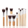 thumbnail image 4 of Juego de brochas de maquillaje BuyWeek 11 piezas de bambú brochas cosméticas profesionales, 4 of 12