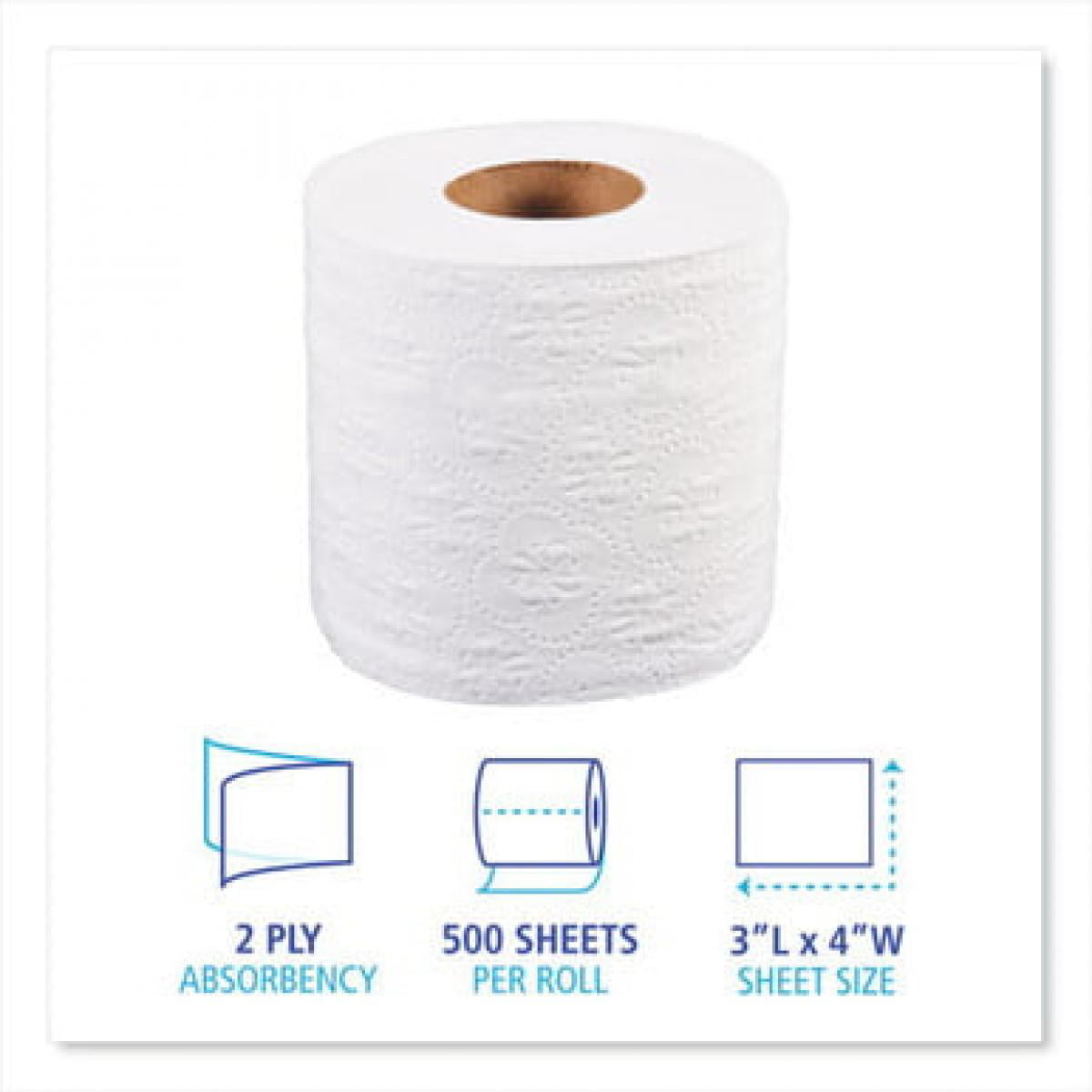 Boardwalk Two-Ply Toilet Tissue Standard Septic Safe White 4 X 3 500 Sheets/Roll 96/Carton - 2