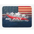 thumbnail image 1 of 4th of July Bath Mat, American Flag Backdrop with Stars and Swirled Abstract Stripes Patriotic Design, Non-Slip Plush Mat Bathroom Kitchen Laundry Room Decor, 29.5 X 17.5 Inches, Multicolor, Ambesonne, 1 of 2