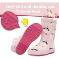 thumbnail image 6 of Kushyshoo Kids Rain Boots Unicorn Life Print Girls Rubber Boots with Handles 11M, 6 of 8