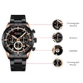 thumbnail image 4 of CURREN Men Watch  Business  Wristwatch 3ATM Waterproof Big Dial Luminous Wristwatch Calendar Minute Second Chronograph 24-hours Three Sub-Dials, 4 of 7