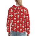 thumbnail image 7 of Fotbe cute Christmas Moose Pattern Womens Long Sleeve Hoodie, Pullover Hooded Sweatshirt, Kangaroo Pocket Hoodie with Eye-catching Drawstrings-X-Large, 7 of 7