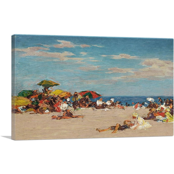 ARTCANVAS At the Seaside Canvas Art Print by Edward Henry Potthast - Size: 40" x 26" (0.75" Deep)