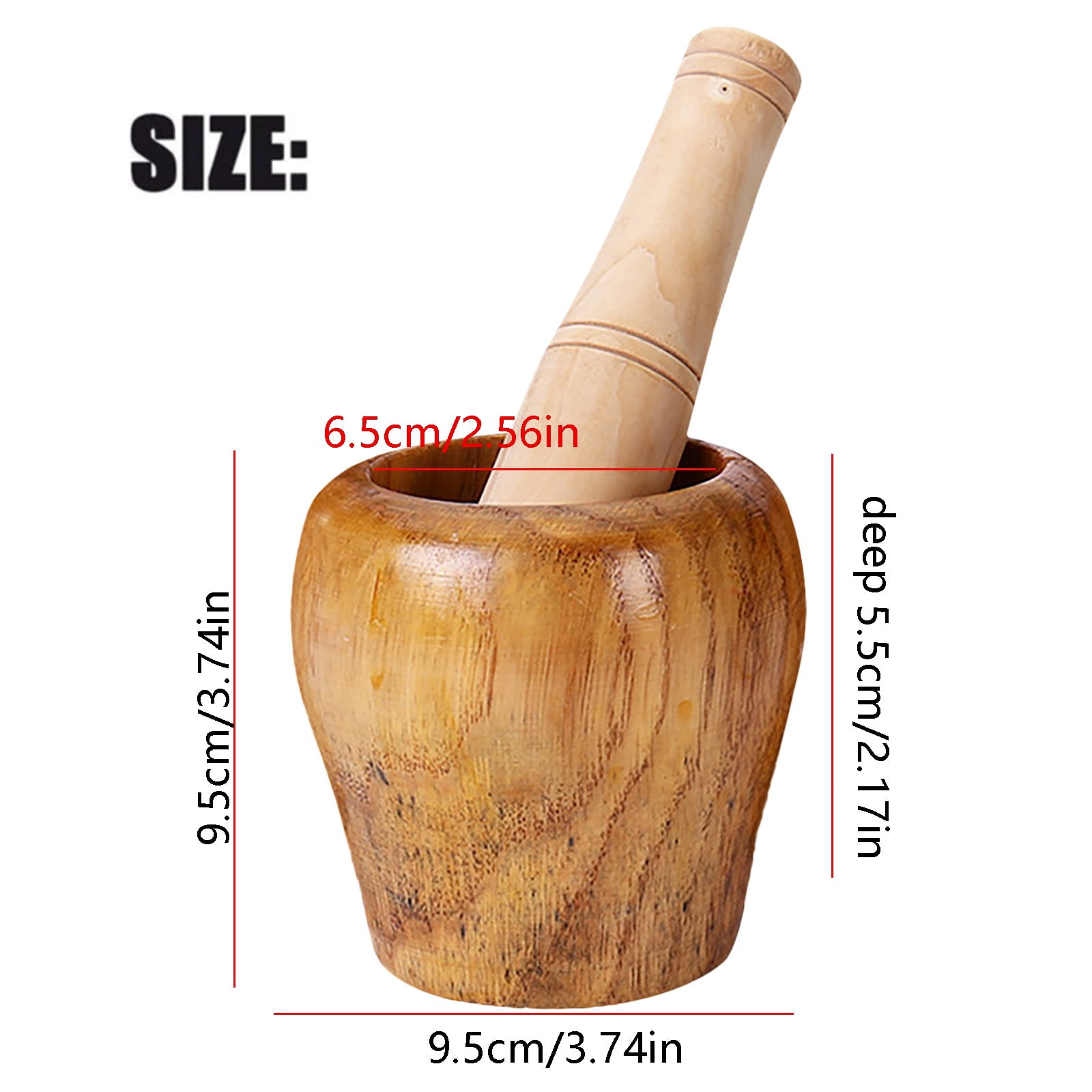 XKHHLH Garlic Herb Spice Coffee Beans Mixing Grinder Crusher, Wooden Manual Garlic Masher, Garlic Crusher, Ginger Crusher, Masher Mincing Kitchen Pounding Tool