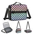 thumbnail image 4 of Multicolor Checkered Pattern Insulated Lunch Bag with Shoulder Strap and Bottle Holder,Bento School Lunch Bag Box,11x9.5x3.5 Inches, 4 of 4