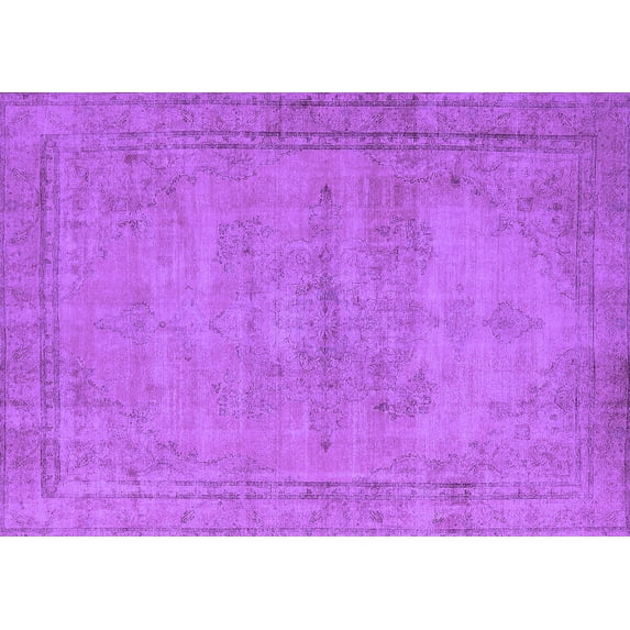 Ahgly Company Indoor Rectangle Oriental Purple Industrial Area Rugs, 6' x 9'