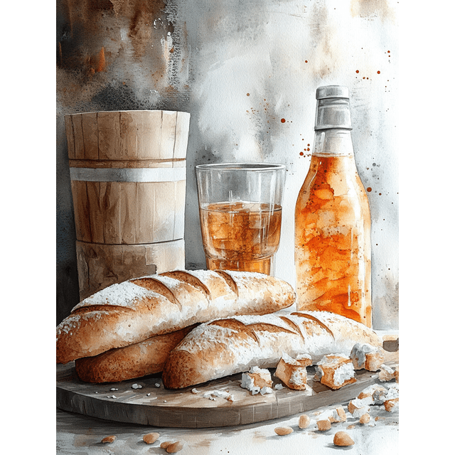 Qisvanset 12x16 Inch Loaves and Fish Bible Canvas Wall Art, Watercolor Sketch Religious Gift Home Wall Decor