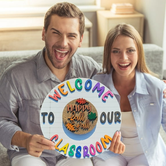 Riforla Interchangeable First Day of School Signs Customized Back to School Props for Large Families Interchangeable Signs for 100 Days of School (1P3PCS) Door Hanging Decoration Home Decor Orange