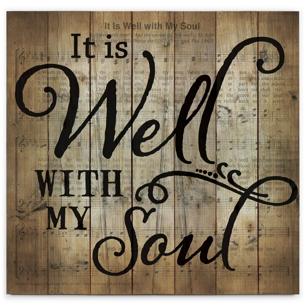 It Is Well With My Soul Sheet Music Design 24 x 25 Wood Pallet Wall Art Sign Plaque Walmart
