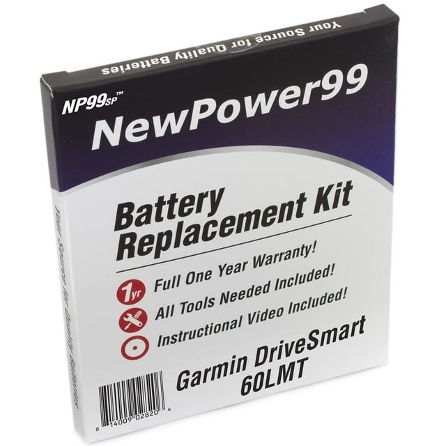 NP99sp Battery Kit for Garmin DriveSmart 60LMT with Tools, Video Instructions and Extended Life Battery from NewPower99