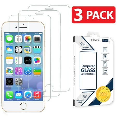3-PACK TTECH For Apple iPhone 8 / 7 Plus Tempered Glass Screen Protector Film Cover, Anti-Scratch, Anti-Fingerprint, Bubble Free, 100% Clear, HD, In Retail Package fits iPhone 6, 6S, 7, 8 Plus