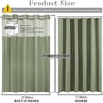 thumbnail image 2 of Hookless Waffle Weave Fabric Shower Curtain with Snap-in Liner, DawnJoanHD Green Polyester Shower Curtains with See-Through Top Window, 72" x 75", 2 of 10