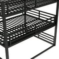 thumbnail image 5 of Generic Queen over Full XL over Queen Metal Triple Bunk Bed - Heavy-Duty Steel Frame with Safety Guardrails & Noise-Reduced Design for Space-Saving Shared Bedrooms, Black Finish, 5 of 9
