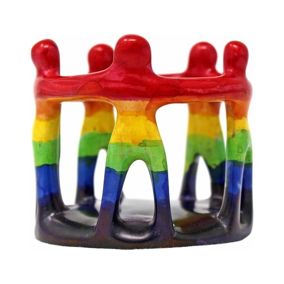 Rainbow Circle of Friends Painted Sculpture 3 to 3.5 inch