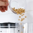 thumbnail image 4 of Dispensador de alimentos secos montado en la pared, dispensador de cereales triple de diseño contemporáneo para almacenar y dispensar alimentos fácilmente, contenedores confiables y duraderos,, 4 of 5