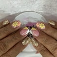 thumbnail image 2 of KUFptva Square Press on Nails Flower Fake Nails Stick on Nails in 12 Sizes 24 Pcs French Nails Tips for DIYS Nails Art Decors, 2 of 7