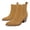 Brown, variant on Ronilurn Fall Heeled Chelsea Boots Women Faux Suede Pointed Toe Booties
