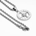 thumbnail image 3 of Collar Estrella CRUZE Plata Hipoalergénico Resistente Al Agua Estrella Brújula Plata, 3 of 6