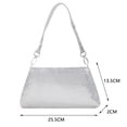 thumbnail image 3 of Bolsa de noche para mujer, embrague de diamantes de imitación de aluminio para cena, fiesta, boda (plata) Likrtyny  Para Estrenar, 3 of 4