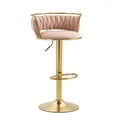 thumbnail image 4 of Lumibee Velvet Swivel Adjustable Bar Stools with Footrest Set of 2 Pink 2Set, 4 of 5