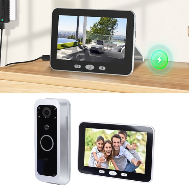 Timbre WiFi Video Timbre Cámara Con Pantalla IPS De 5 Pulgadas 1080P Visualización De 150 Grados PIR Detección De Movimiento APLICACIÓN Seguimiento Remoto Audio De Doble Vía