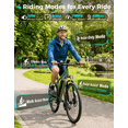 thumbnail image 3 of YareYi EB5 350W Rated Electric Bike for Adults, 26" Tire ebike with Removable Battery, 40-Mile Range, 20 MPH, 7-Speed and Front Fork Suspension Electric Mountain Bike, Green, 3 of 8