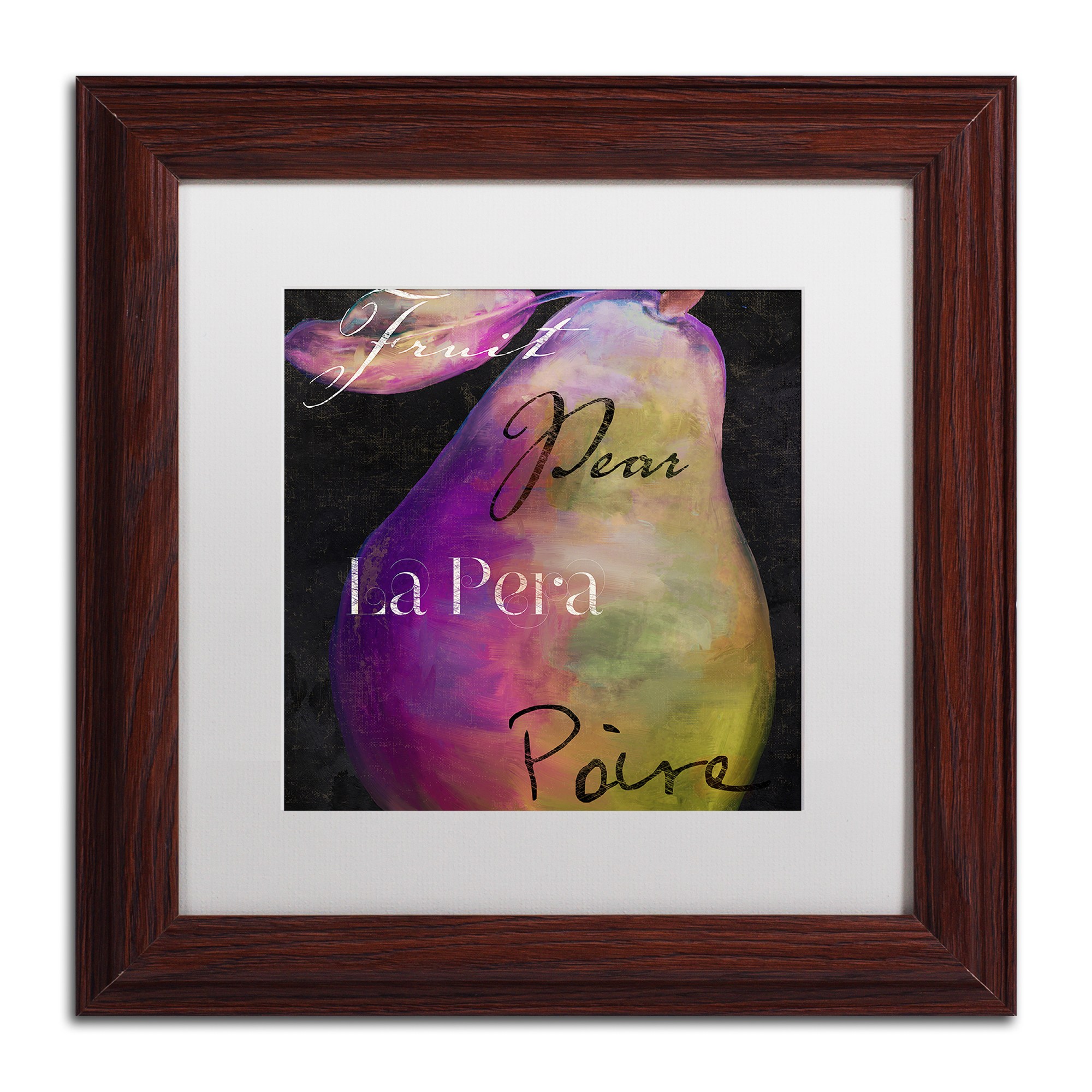 Trademark Fine Art "Painted Pear II" Canvas Art by Color Bakery White Matte, Wood Frame