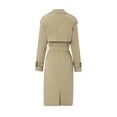 thumbnail image 6 of SAYOO Women Double Breasted Long Trench Coat Windproof Classic Lapel Slim Overcoat Jacket with Belt Streetwear, 6 of 9