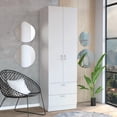 thumbnail image 2 of Tuhome Furniture Vicco Engineered Wood Bedroom Armoire in White, 2 of 5