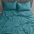 thumbnail image 5 of Nestl Queen Sheets Set, 1800 Series 4 Piece Sheets Queen Set, Luxury Soft Microfiber Queen Size Bed Sheets Set, Teal Blue, 5 of 10