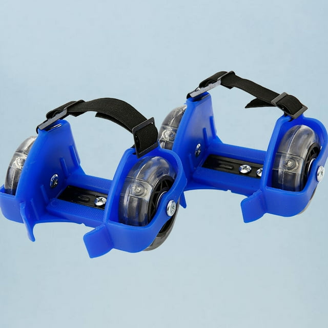 OUNONA 1 Paire de Patins à Roulettes Réglables à Talon Clignotant Bleu Roues Lumineuses pour Amusement Extérieur Facile pour Garçons
