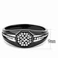 thumbnail image 2 of Stainless Steel Ring AAA GRD CZ Clear DA282 for Men Clear Stone Color Style BlackIon Size 9, 2 of 5
