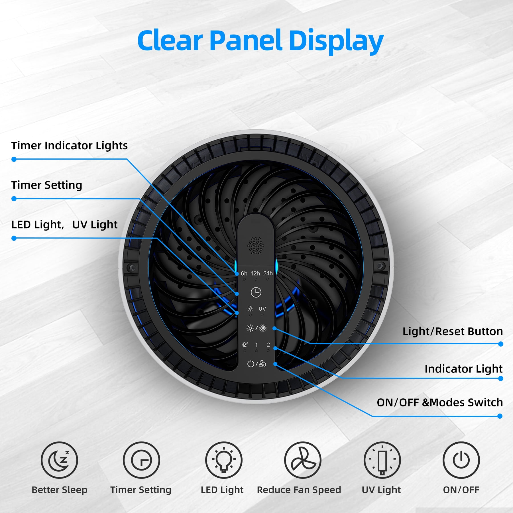KLOUDIC DH-JH01 Air Purifier High Efficient HEPA Air Cleaner 99.9% Removal for Home ,White