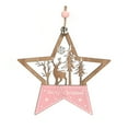 thumbnail image 1 of GadgetVLot Pink Wooden Christmas Tree Pendant Christmas Decorations, 1 of 13