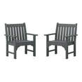 thumbnail image 3 of WestinTrends Malibu Outdoor Patio HDPE Adirondack Dining Arm Chairs (Set of 2), Gray, 3 of 17