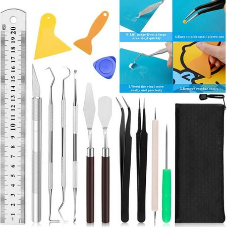 

Fule 22Pcs Craft Vinyl Weeding Tools Set Basic Vinyl Tool for Cricut Lettering Kits