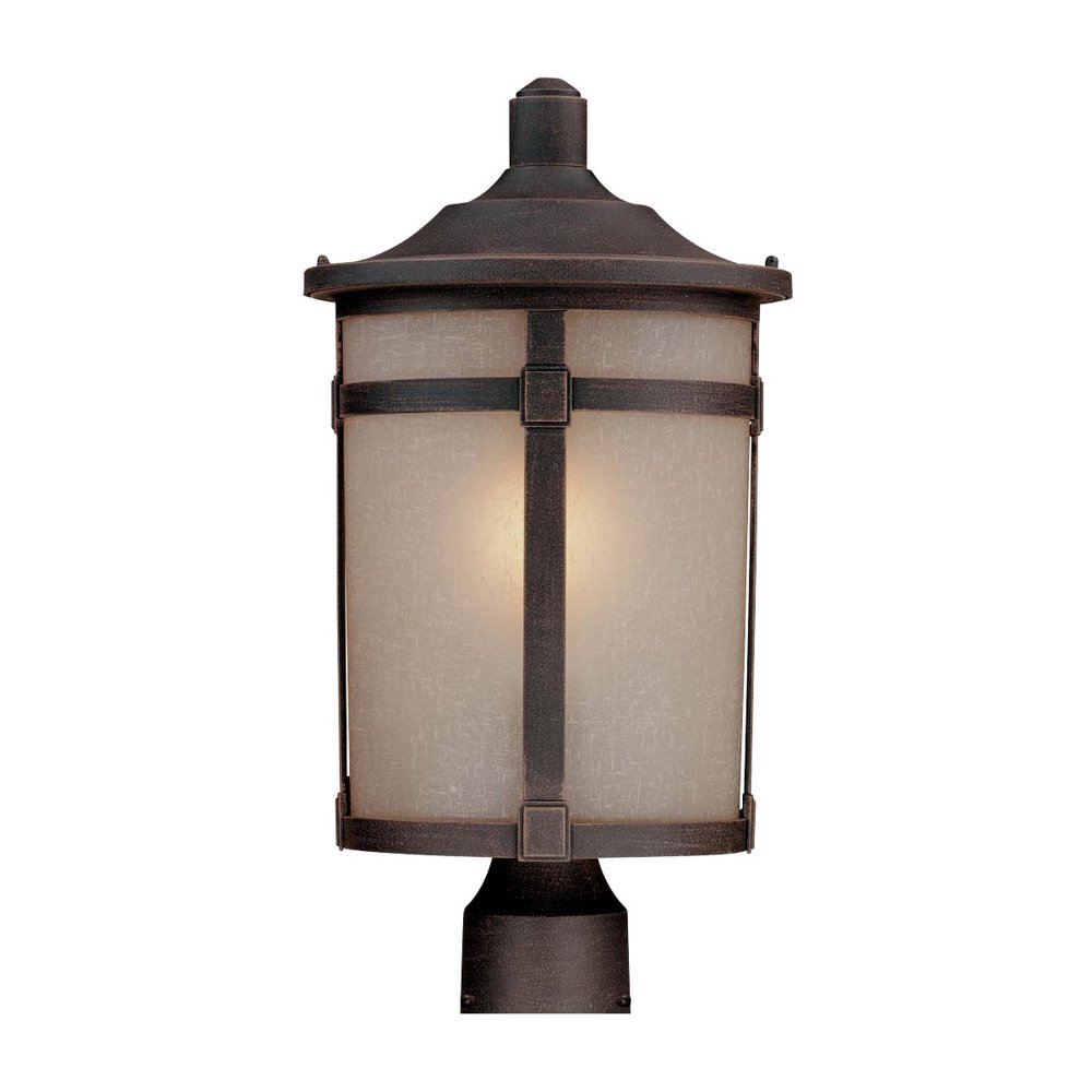 Outdoor Post 1 Light Bulb Fixture With Bronze Finish Cast Aluminum