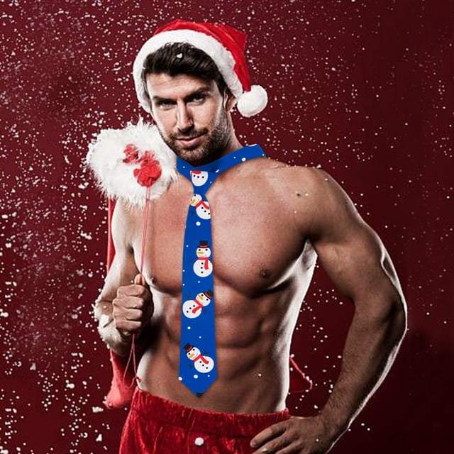 Cravates de Noël Imprimées pour Hommes en Polyester Fil Festif Mariage Marié