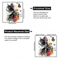 thumbnail image 3 of Adhesivos de pared con forma de gato colorido con flores y mariposas, 3 of 3