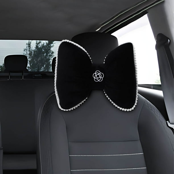 Cojín para coche Camellia | Cojín cálido para asiento de coche en invierno | Reposacabezas y respaldo suaves y cómodos | Ajuste universal para la mayoría de los vehículos