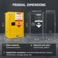 thumbnail image 4 of LiuliTrading 12 Gallon Industrial Chemical Safety Cabinet, Yellow 0.02in Steel Leak-Proof Sump Ventilated Locking Hazardous Material Storage for Garage Workshop, 4 of 11