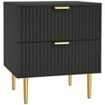 thumbnail image 1 of HOMCOM Nightstand, Bedside Table, Side End Table with 2 Drawers, Black, 1 of 10