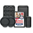 thumbnail image 1 of BAKKEN 6-Piece Kitchen Baking Pan Set - Commercial Grade Carbon Steel Bakeware, With Nonstick Coating, Stackable and Space-saving Design, PFOA, PFOS, PTFE Free, Oven Safe (Up To 450°F), Gray Marble, 1 of 5