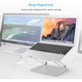 thumbnail image 3 of Boyata Laptop Stand, Adjustable Ergonomic Laptop Holder, Aluminium Alloy Laptop Riser Compatible for MacBook Pro/Air, Dell XPS, , Surface Laptop Up to 17 inches-Silver, 3 of 7