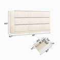 thumbnail image 5 of ANPOO Mid-Century Modern 9 Drawers Dresser for Bedroom, 63'' Wide Handleless Chest of Drawers w/Power Outlet, Curved Profile Design, Dresser TV Stand with Organizer Storage for Living Room, Entryway, 5 of 8