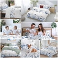 thumbnail image 6 of Blue Floral Spring Bedding 3 Piece Duvet Cover Set Queen Size, Summer Botanical Pastoral Soft Microfiber Comforter Cover with Zipper Closure & Pillowcases, Wrinkle & FadeResistant Quilt Cover, 6 of 9